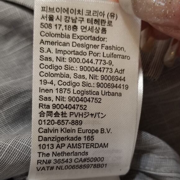 Calvin Klein Men's Gray Shirt Long Sleeve Button Up 100% Cotton Stretch Size L69 - Picture 12 of 13